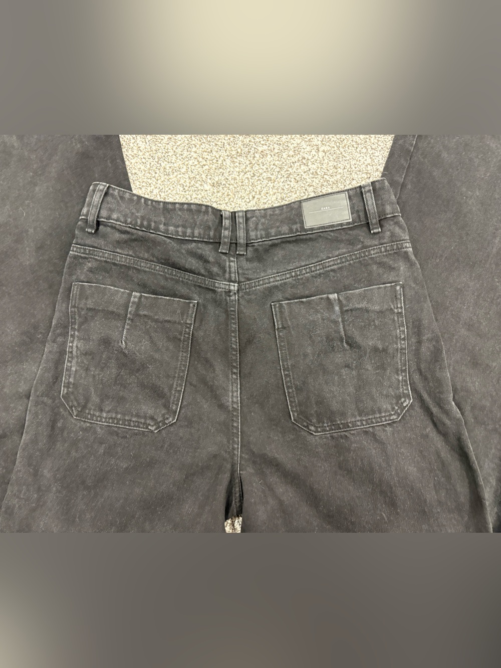 Zara Black High Rise Wide Leg Jeans Full Length Size US 10 EU 42 - Picture 4 of 7